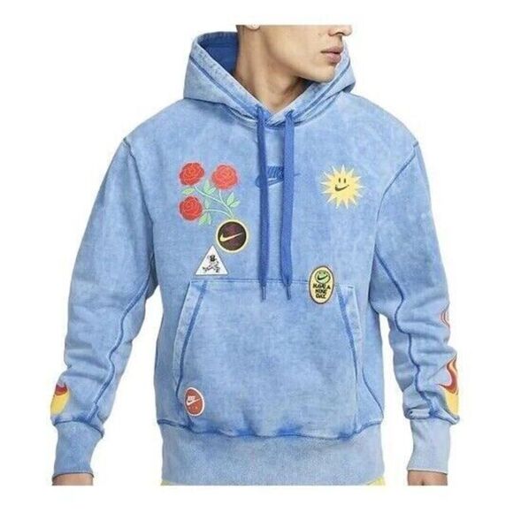 Nike DZ3053 480 Men's Sz Medium Blue Game Royal Pullover Hoodie Sweatshirt $120 - Picture 8 of 9